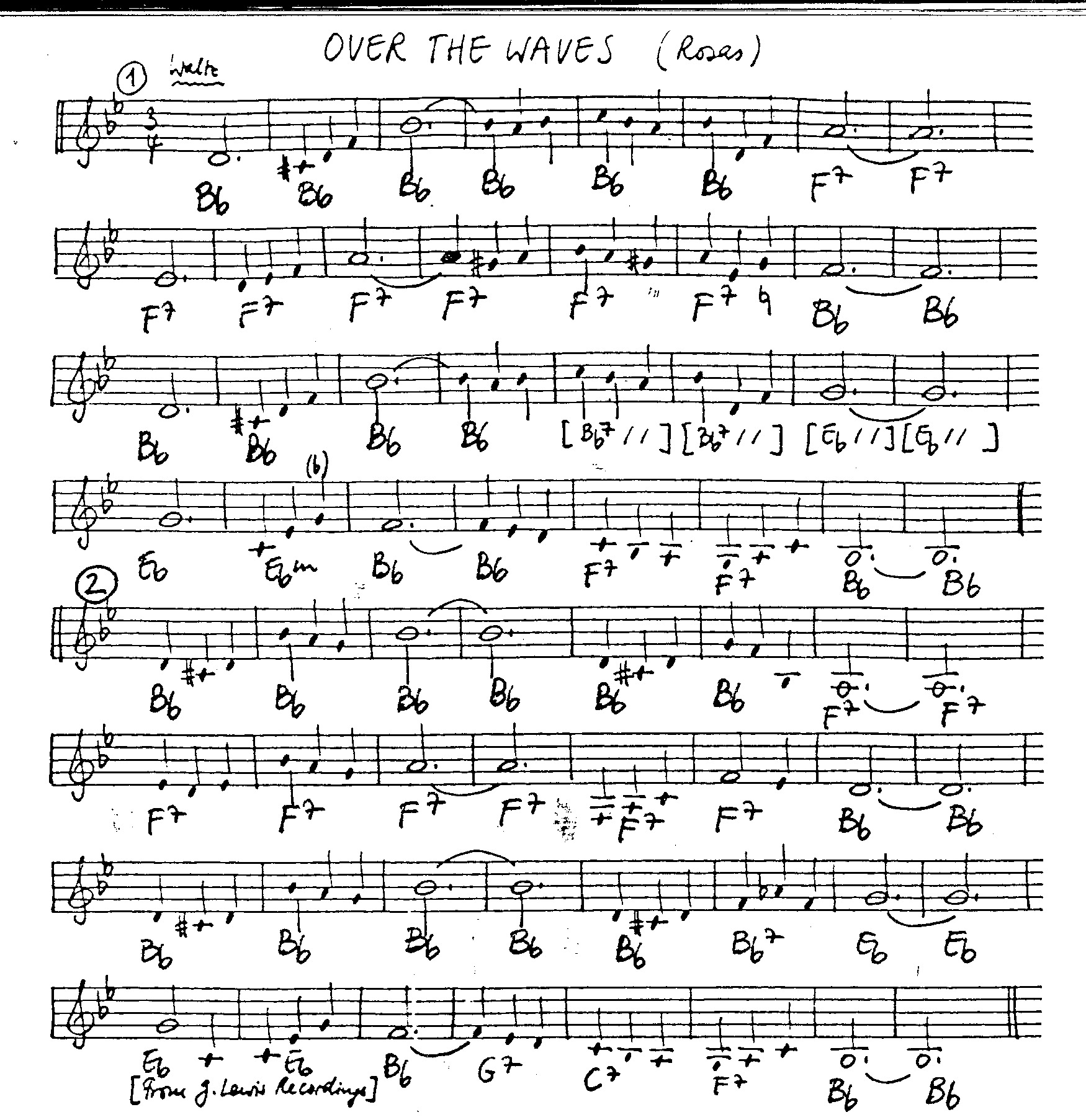 over the waves leadsheet – book us for your next 20s or gatsby event